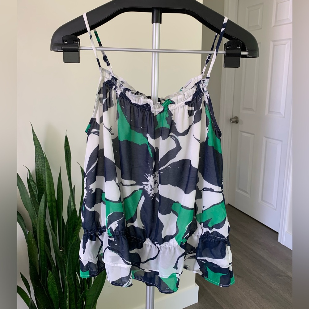 Banana Republic Floral Print Spaghetti Strap Blouse